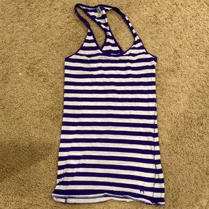 Victoria Secret Purple and White Racerback Tank Too - XS